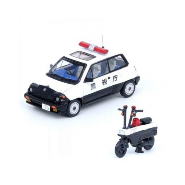 IN64-CITYII-JPCC Honda City Turbo II Japanese Police Car w/Motocompo