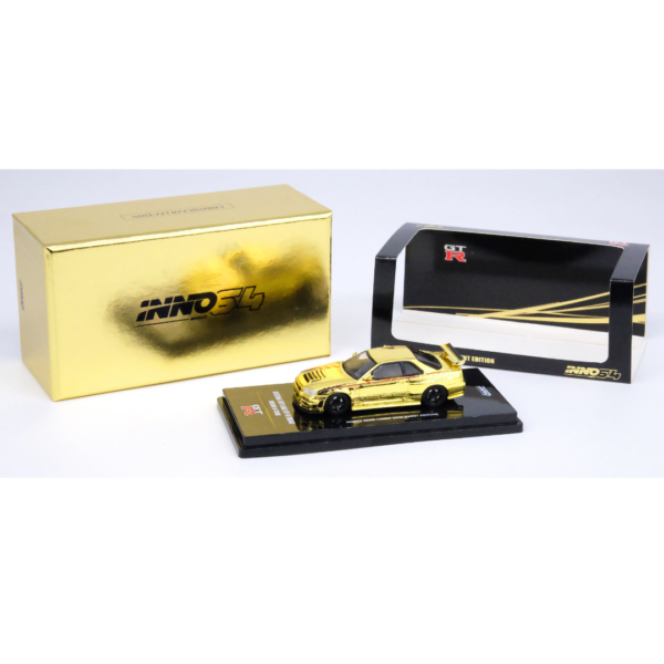 Nissan Skyline GT-R (R34) Nismo R-Tune Gold Chrome CHINA HOBBY EXPO 2023 IN64-R34RT-GCH Nissan Skyline GT-R (R34) Nismo R-Tune Gold Chrome CHINA HOBBY EXPO 2023 IN64-R34RT-GCH