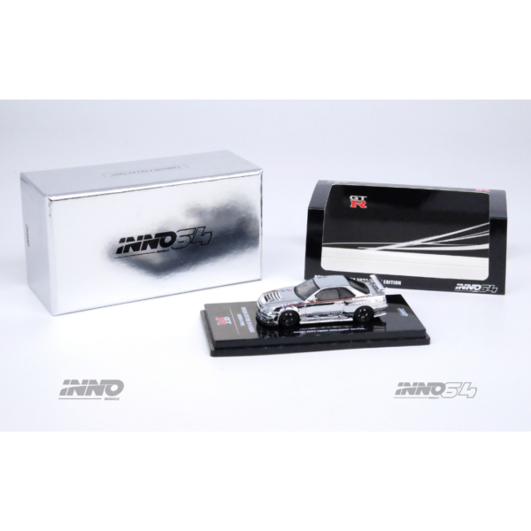 Nissan Skyline GT-R (R34) Nismo R-Tune Silver Chrome CHINA HOBBY EXPO 2023 IN64-R34RT-SCH Nissan Skyline GT-R (R34) Nismo R-Tune Silver Chrome CHINA HOBBY EXPO 2023 IN64-R34RT-SCH