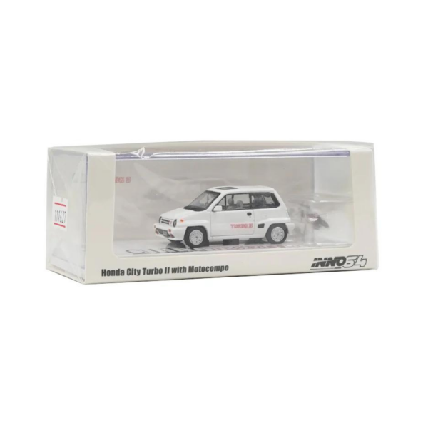 Honda City Turbo II (White) with Red Motocompo