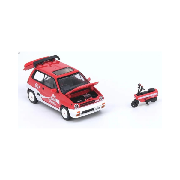 Honda City Turbo II Coca Cola Livery with Motocompo-1 Honda City Turbo II "Coca Cola" Livery with Motocompo