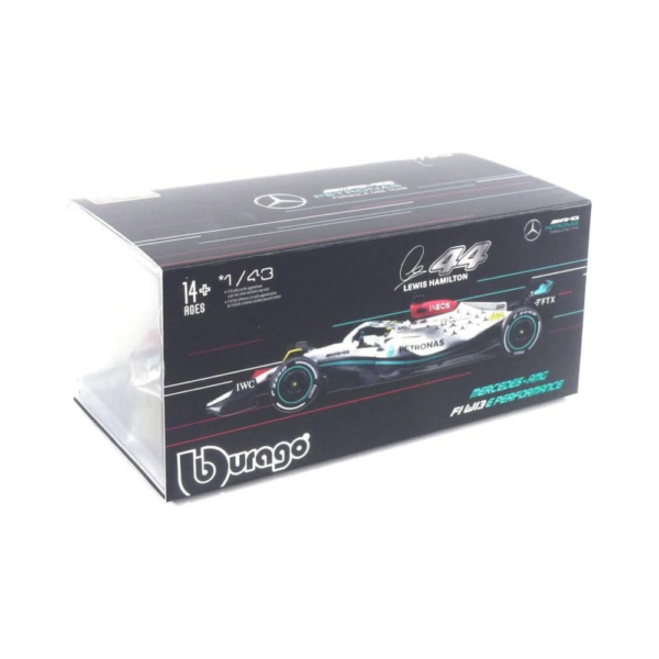 Bburago Collectibles 143 F1 Model Car Mercedes-AMG Petronas 2022 W13 E-Performance #44 Lewis Hamilton 18-38066-3 Bburago Collectibles 1/43 F1 Model Car Mercedes-AMG Petronas 2022 W13 E-Performance #44 Lewis Hamilton 18-38066