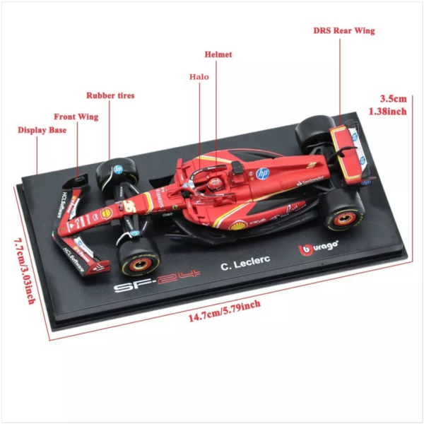 Bburago 1:43 F1 Model Car (Premium Version) Scuderia Ferrari 2024 SF-24 #16 Charles Leclerc 18-36843 Bburago 1:43 F1 Model Car (Premium Version) Scuderia Ferrari 2024 SF-24 #16 Charles Leclerc 18-36843