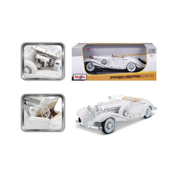 Maisto 118 Mercedes Benz 500K Special Roadster 1936 (White)-2 Maisto 1:18 Mercedes Benz 500K Special Roadster 1936 (White)