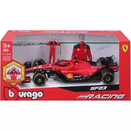 Bburago 1:24 F1 Model Car Scuderia Ferrari SF-23 2023 with figure #16 Charles Leclerc 18-26809 Bburago 1:24 F1 Model Car Scuderia Ferrari SF-23 2023 with figure #16 Charles Leclerc 18-26809