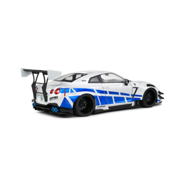 Solido 1:18 Nissan GT-R (R35) W/ Liberty Walk Body Kit 2.0 (White & Blue Stripes) 2024
