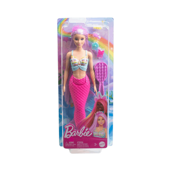 Barbie Mermaid Doll with 7-Inch-Long Pink Fantasy Hair & Colorful Accessories HRR01-1 Barbie Mermaid Doll with 7-Inch-Long Pink Fantasy Hair & Colorful Accessories HRR01