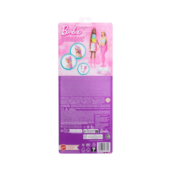 Barbie Mermaid Doll with 7-Inch-Long Pink Fantasy Hair & Colorful Accessories HRR01-2 Barbie Mermaid Doll with 7-Inch-Long Pink Fantasy Hair & Colorful Accessories HRR01