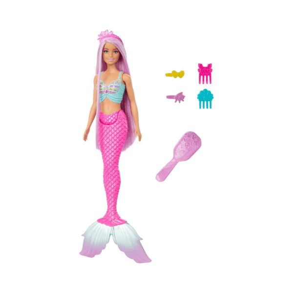 Barbie Mermaid Doll with 7-Inch-Long Pink Fantasy Hair & Colorful Accessories HRR01 Barbie Mermaid Doll with 7-Inch-Long Pink Fantasy Hair & Colorful Accessories HRR01