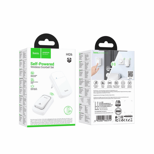 Hoco HI26 Self-Powered Wireless Doorbell