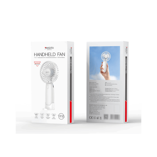 Yesido YF15 Handheld Mini Fan With Phone Holder-1 Yesido YF15 Handheld Mini Fan With Phone Holder
