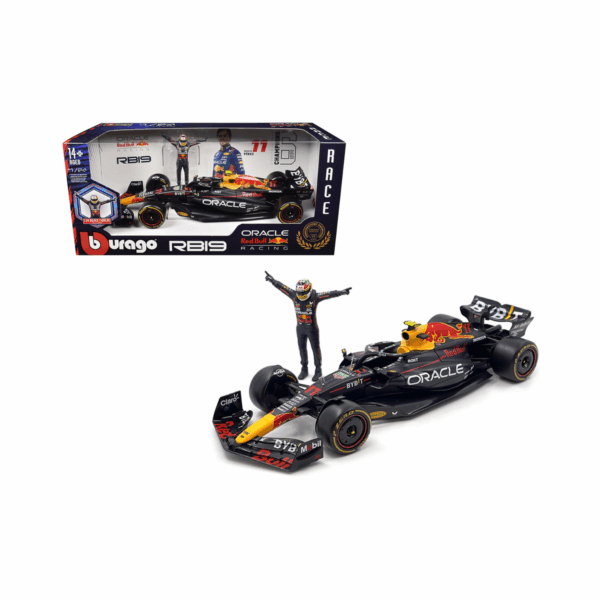 Bburago 124 F1 Model Car Red Bull RB19 #11 Sergio Perez with figure 18-28036 Bburago 1/24 F1 Model Car Red Bull RB19 #11 Sergio Perez with figure 18-28036