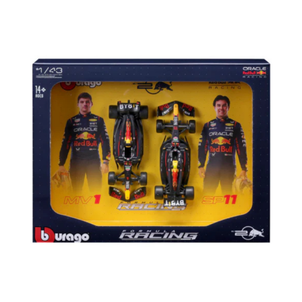 Bburago 143 Model Car Oracle Red Bull Racing RB20 #1 Max Verstappen + #11 Sergio Perez 2024 18-38099-2 Bburago 1/43 Model Car Oracle Red Bull Racing RB20 #1 Max Verstappen + #11 Sergio Perez 2024 18-38099