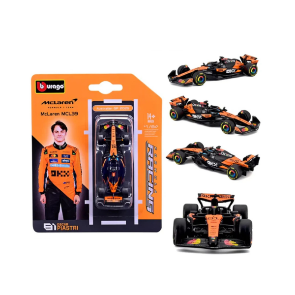 Bburago 164 Model Car McLaren Mercedes MCL39 #81 Oscar Piastri 18-58001 (Blister Pack) Bburago 1/64 Model Car McLaren Mercedes MCL39 #81 Oscar Piastri 18-58001 (Blister Pack)