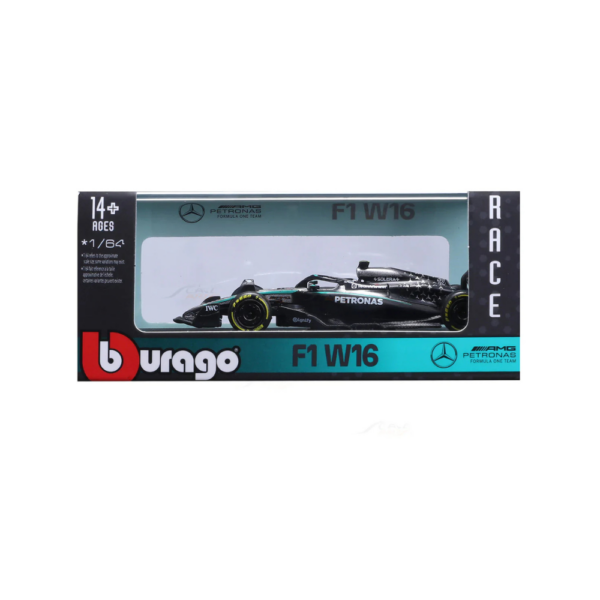 Bburago 164 Model Car Mercedes-AMG Petronas 2025 W16 E-Performance #12 Kimi Antonelli 18-58008A-2 Bburago 1/64 Model Car Mercedes-AMG Petronas 2025 W16 E-Performance #12 Kimi Antonelli 18-58008A