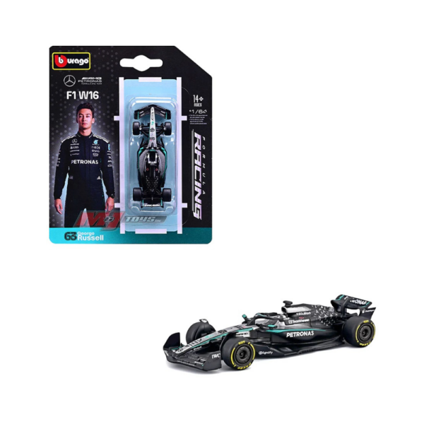 Bburago 164 Model Car Mercedes-AMG Petronas 2025 W16 E-Performance #63 George Russell 18-58002 (Blister Pack) Bburago 1/64 Model Car Mercedes-AMG Petronas 2025 W16 E-Performance #63 George Russell 18-58002 (Blister Pack)