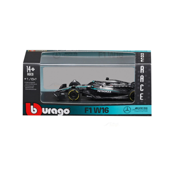 Bburago 164 Model Car Mercedes-AMG Petronas 2025 W16 E-Performance #63 George Russell 18-58008R-2 Bburago 1/64 Model Car Mercedes-AMG Petronas 2025 W16 E-Performance #63 George Russell 18-58008R