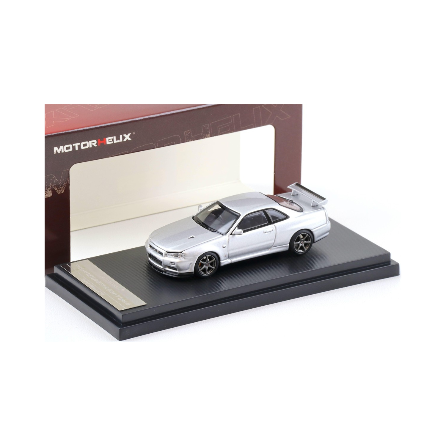 Motorhelix 1/64 Nissan Skyline GT-R R34 V Spec II (Sparkling Silver) M63406